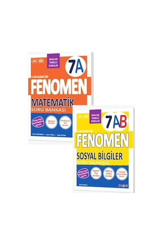 2027 7.sınıf 7a Matematik- 7ab Sosyal Bilgiler Maarif Yeni Müfredat Soru Bankası Seti 2 Kitap Kolay-orta