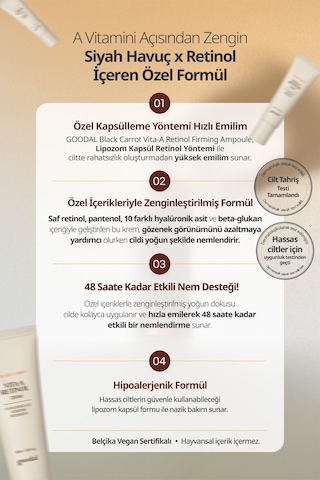 Siyah Havuç Özü Ve Saf Retinol İçeren Bakım Kremi Goodal Black Carrot Vita-a Retinol Firming Cream