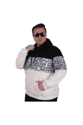 Starbattal Büyük Beden Kapüşonlu 3ip Sweat Transforming 25713 Sıyah Siyah