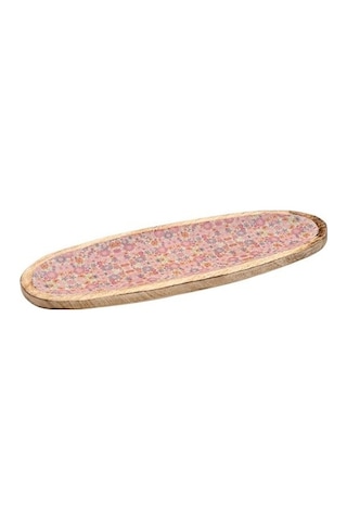 Vitale AK.Fq0010 Şiva Çiçek Desenli Oval Tabak Pembe