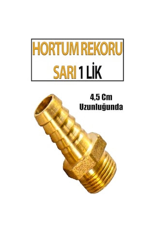 Sarı Pirinç Hortum Rekoru 1 Lik 4,5 Cm Uzunluğunda
