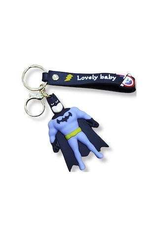Batman Klasik 3d Figürlü "lovely Baby" Yazılı Bilek Kayışlı Anahtarlık - 1 Adet
