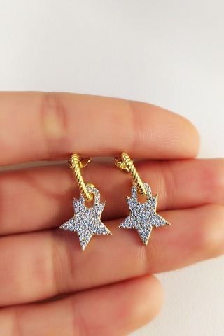 MorMajor Silver Tekli Yıldız Lyly Taşlı Gümüş Küpe-5612