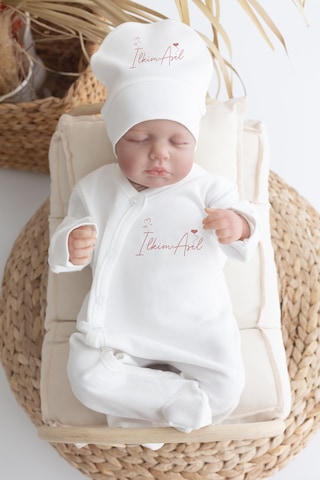 Bebewini %100 Pamuk Baskılı 11'li İsimli Hastane Çıkışı 0015 Ekru