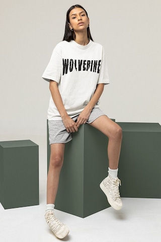 Wolverine Marvel Kahraman Baskılı Unisex Oversize Tişört Beyaz