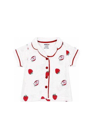 Bebegen Kız Bebek Beyaz Pembe Fiyonklu Çizgili Pijama Takımı