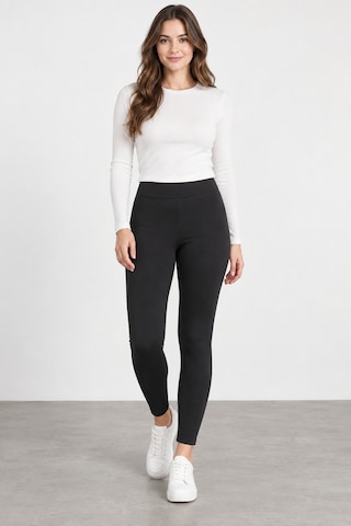 Bihan Store Kadın Beli Kemerli Çelik Triko Tayt Esnek Ve Rahat Kesim W27-1110 - Siyah