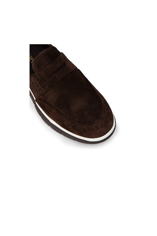 Deery Erkek Hakiki Süet Kahverengi Loafer Ayakkabı - 02045mkhve01