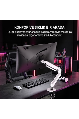 James Donkey Mr20 17 -32 Amortisörlü Tekli Monitör Standı Beyaz