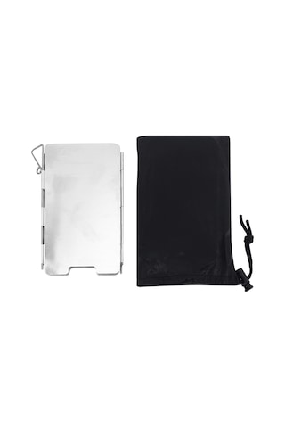 Geeroyoo Kamp Isıtkıcı Pencereği 9 Parça Katlanabilir Mini Rüzgar Engeli Çakma Tıpa Ve Bez Çanta İle Gümüş