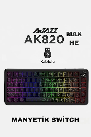 Ak820 Max He Kablolu Mekanik Oyun Klavyesi, Rapid Trigger, Rgb Aydınlatma, Hall Effect