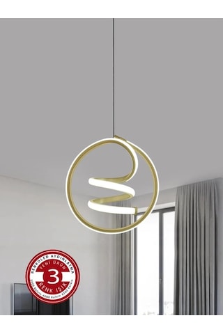Renkoled Aydınlatma 3 Renk Modern Sarkıt Led Avize Gold Kasa Altın - Gün Işığı
