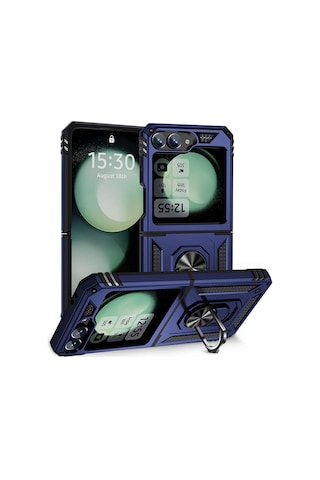Galaxy Uyumlu Z Flip 6 Kılıf Vega Kapak - Mavi Mavi Mavi