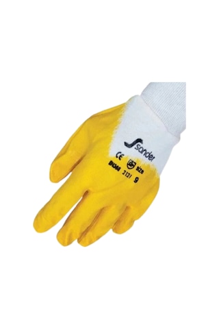 Sarı Sander Nitril Eldiven No: 10