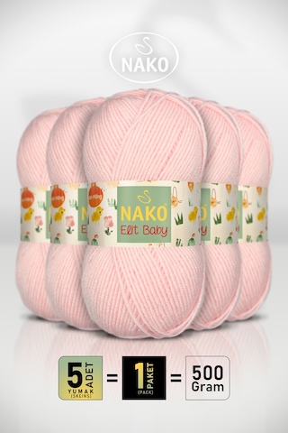 Elit Baby - 2892 Soft Pembe - 5'li Paket - 100gr/250m - Bebek İpi - Anti Pilling Tüylenmez İp Elit Baby - 2892 Soft Pembe - 5'li Paket - 100gr/250m - Bebek İpi - Anti Pilling Tüylenmez İp