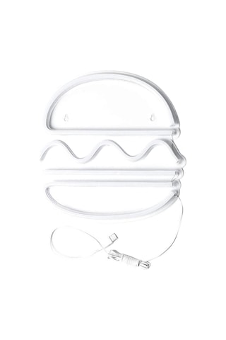 Soulader Hamburger Şeklinde Neon Işık Dekor Çocuk Odası Genç Odası Duvar Aydınlatması Beyaz