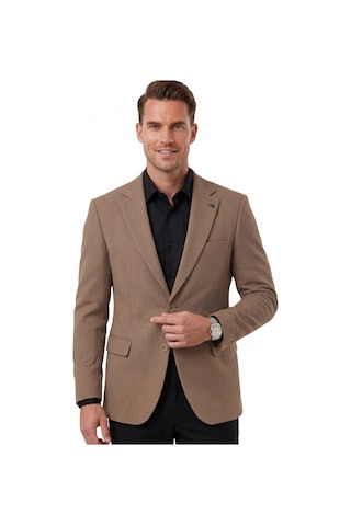 Deepsea Erkek Kahve Dokulu Desenli İtalyan Kesim Blazer Ceket Slim Fit Çift Düğme Ceket 2600817 Kahverengi