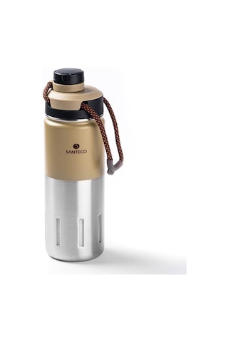 Haers Haki Çift Katmanlı Paslanmaz Çelik Termos Su Şişesi 500ml Haki