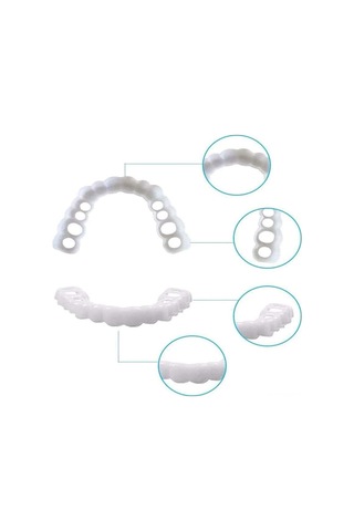 Hangfox Geçici Diş Kaplama, Üst Ve Alt Dişler İçin Dekoratif Protez, Kolay Takılabilir, Hemen Düzenli Parlak Dişler, Güvenli Konforlu Malzeme