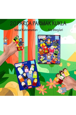 2 Set 20 Parça Tox Masal Kahramanları ve Aile Bireyleri Parmak