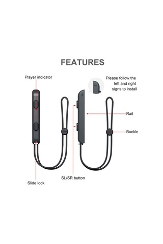 Bloomnest Joycon Kablosuz Bluetooth Gamepad Ns Sol Sağ Kol Uzaktan Kumandalı El Kayışı + Boyun Askısı Kırmızı