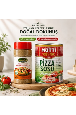 Aromatica Pizza Sosu Ve Zad Alkhaleej Türkiye Usulü Pizza Baharatı 150 G 2 Li Evde Pizza Yapım Seti