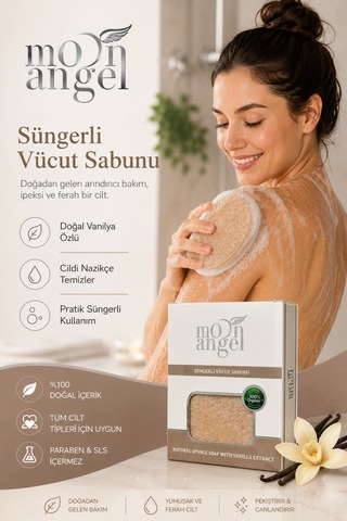 Süngerli Sabun Doğal Güzellik Vanilla Extract Vücut Sabunu Vanilya