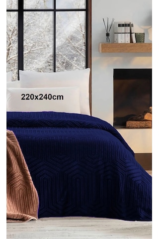 Özdilek Prestige Embos Çift Kişilik Battaniye 220x240 -lacivert Lacivert