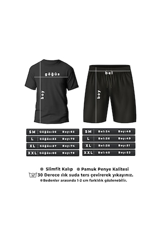 Tarzsokak Unisex Pusula Şort T-shirt Eşofman Takımı Tsh-pusula-shrt-düz Bej