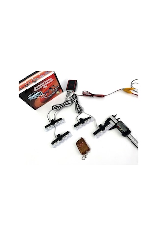 Turuncu Panjur Led 4lü Çakarlı Modlu Kumandalı 12v