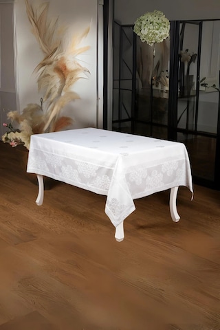 Viyana Lüx Jakar Kumaş Gri Masa Örtüsü Dikdörtgen 160x320 Cm - 1114 Çok Renkli