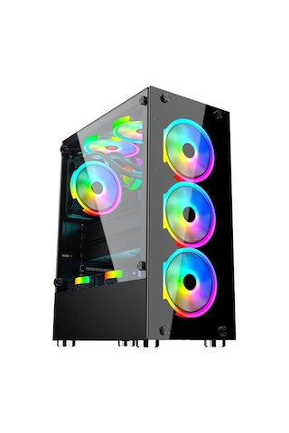 Gameforce Glass 4 x 120 MM Rainbow Fanlı Oyuncu Kasası