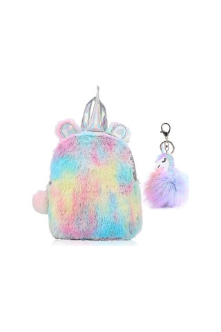 Unicorn Kız Okul Çantası Peluş Sırt Çantası Çocuk Fermuarlı Hafif Sırt Çantası Tek Beden Diğer