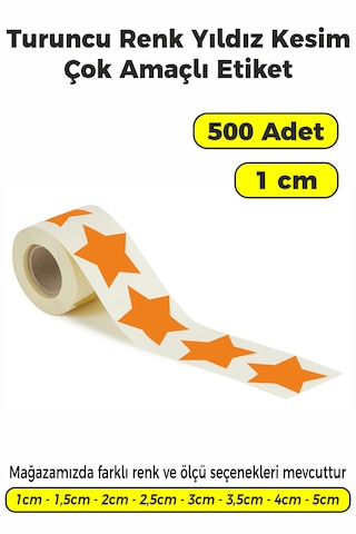 Turuncu Renk Yıldız Kesim Sticker Etiket 1cm - 500 Adet Turuncu Turuncu Renk Yıldız Kesim Sticker Etiket 1cm - 500 Adet Turuncu