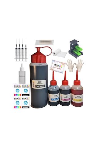 Hp 704 için Uyu MLu Kartuş Dolum Set 500 ML Siyah+3X100 ML Renkli