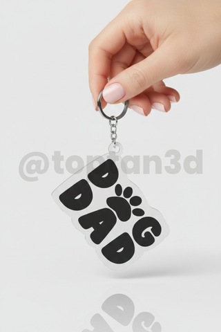 10 Adet Dog Dad Anahtarlık Hediyelik, 3d Köpek Sahiplerine Özel Anahtarlık