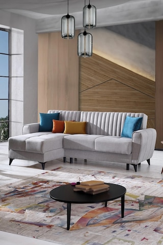 Nice Yataklı Köşe Koltuk Takımı - Gri