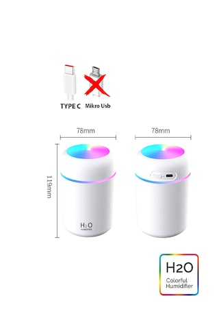 Prime Home H2O 300 ML Ultrasonik Şarjlı Hava Nemlendirici Ve Aroma Difüzörü
