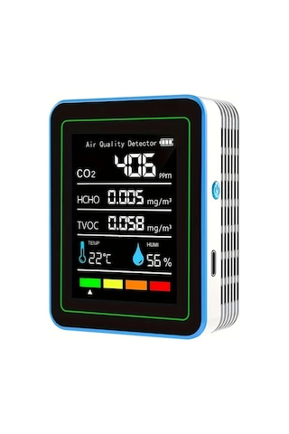 Honeybeeshop Zn-mt25 5i 1 Arada Taşınabilir Hava Kalitesi Monitörü Gerçek Zamanlı Sıcaklık Nem Verileri Formaldehit Co2 Dedektörü Şarj Edilebilir