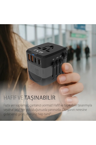 Ipw-45sa 45w Pd Hızlı Şarjlı Universal Seyahat Adaptörü 150+ Ül