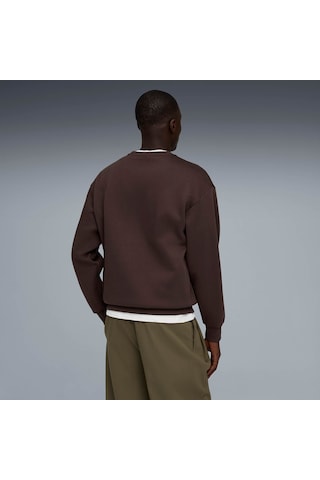 Puma Essentıals Elevated Cat Logo Erkek Geniş Kesim Sweatshırt 634393 31 Kahverengi
