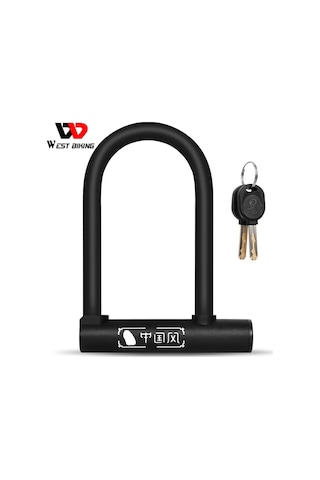 Batı Bisiklet Bisiklet U Kilidi Dayanıklı Çinko Alaşımı Mtb Yol Bisikleti Asma Kilit Anti-hırsızlık Emniyet Kilidi Motosiklet E-bisiklet Bisiklet Aksesuarları Siyah