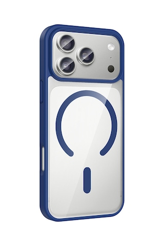 İos Uyumlu İphone 17 Pro Max İçin Magsafe İle Uyumlu Kılıf Sararmaz Şeffaf Kapak Ege Lacivert