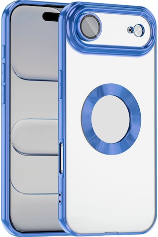 Apple Uyumlu iPhone 17 Air Kılıf Kamera Korumalı Logo Gösteren Zore Omega Kapak - Gold Gold