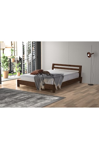 Palma Ithal Ladin Masif Ahşap Karyola Ceviz 120 X 200