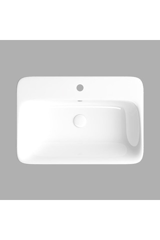 Lucco Mita 65 CM Tezgah Üstü Dikdörtgen Lavabo Beyaz