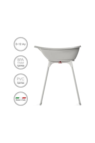 Okbaby Bella Çift Yönlü Banyo Küveti & Küvet Taşıyıcı 0-12 Ay / Gri