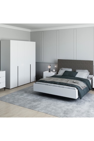 Oryana Çift Kişilik Karyola-mat Lake Beyaz 171x120x206 Cm