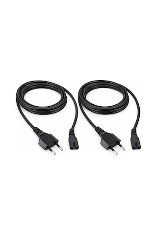 2 Adet - Sony Ps4 Ps5 Ps3 Ps2 Xbox One S X Uyumlu Power Güç Elektrik Kablosu - 1.5 Metre