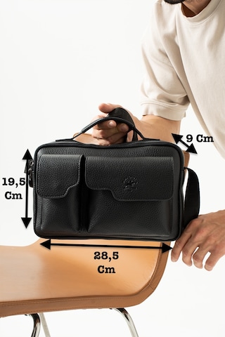 West Polo Westpolo Vegan Deri Tablet Evrak El Ve Omuz Mıknatıslı Kapaklı Unisex Postacı Çantası - Siyah